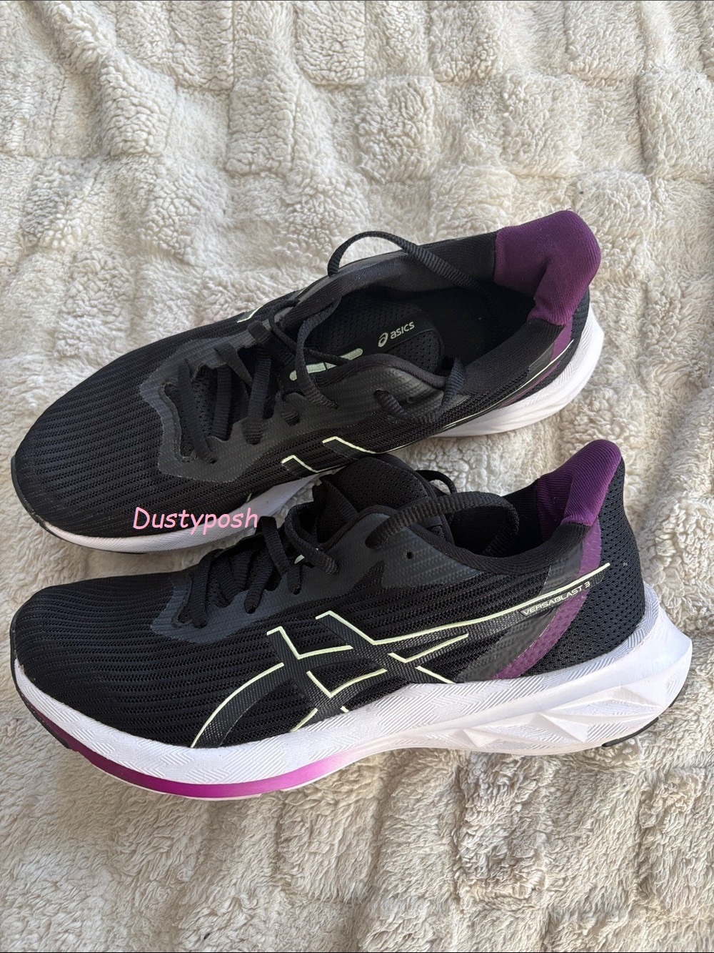 Asics Versablast 3 Running Sneakers Black Purple Gym Womens 9